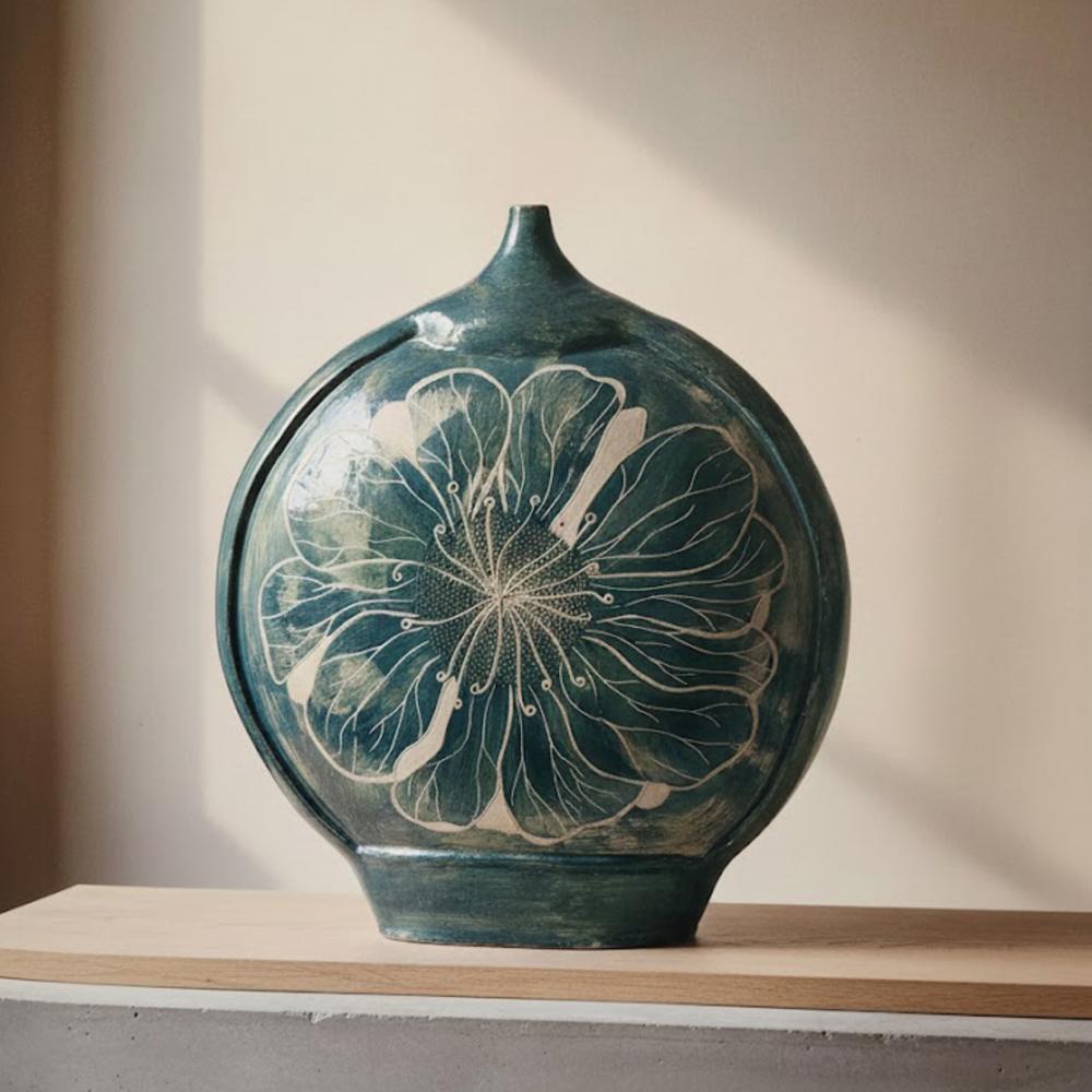 Moon Flask with Flower